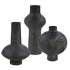 Decorative Vases Set – Black Ceramic 11" H – Modern Style Uttermost