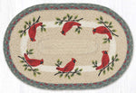 Earth Rugs Festive Cardinal Oval Placemat 13"x19" Farmhouse Holiday Tabletop