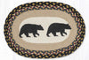 "Braided Jute Oval Placemat with American Bear Design for Farmhouse Dining"