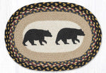 Earth Rugs Braided Jute Oval Placemat with American Bear Print 13"x19"