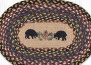 Earth Rugs Braided Oval Jute Placemat – Black Bear Design 13