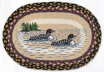 Earth Rugs Eco-Friendly Rustic Oval Placemat Loon Patch 13"x19"