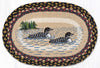 Hand-Stenciled Cabin Placemat – Loon Scene by Harry W. Smith on 13"x19" Oval Jute