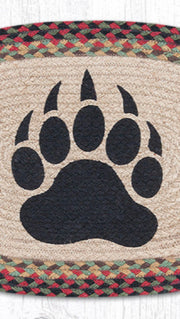 “Rustic lodge style bear paw oval placemat 13x19 for cabin dining table”