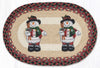 Seasonal Jute Table Mat – Snowman with Top Hat on Rustic Oval Placemat
