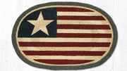 Hand-Braided Americana Flag Oval Placemat for Dining Table 13x19