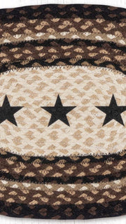 Rustic lodge style black stars oval placemat 13x19