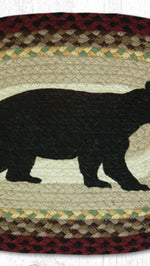 Country Lodge Style Oval Placemat with Bear Design