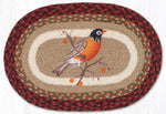 Earth Rugs Robin Bird Braided Jute Oval Placemat 13"x19"