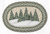 Earth Rugs Holiday Village Trees Oval Placemat Christmas Dining Table