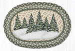 Earth Rugs Christmas Tree Oval Placemat – Holiday Village Design 13"x19"