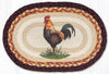 Country Kitchen Oval Placemat with Rustic Rooster Print 13"x19"