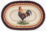 Earth Rugs Country Style Oval Placemat – Rustic Rooster Design 13"x19"
