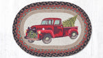Rustic Christmas Truck Oval Placemat 13x19 Eco-Friendly Jute Dining Accent