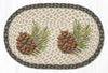 Woodland pinecone oval braided placemat farmhouse table setting