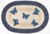 Rustic braided oval placemat with butterfly design 13x19