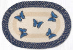 Earth Rugs Cabin Style Oval Placemat – Rustic Butterfly Design 13"x19"