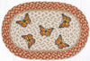 Farmhouse monarch butterfly oval braided placemat for kitchen table