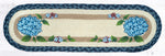 Earth Rugs Blue Hydrangea Oval Stair Tread 27"x8.25" – Cottage Style