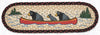 Earth Rugs Bears in Canoe Rustic Lodge Oval Jute Stair Tread 27x8.25 Inch