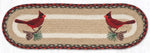 Earth Rugs Rustic Winter Cardinal Oval Stair Tread – 27"x8.25" Natural Jute