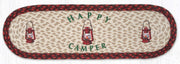 Earth Rugs Happy Camper Rustic Cabin Oval Jute Stair Tread 27x8.25 Inch
