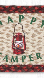 Eco-Friendly Jute Happy Camper Oval Stair Cover 27x8.25 Rustic Style