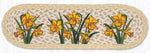 Earth Rugs Bright Floral Stair Mat – 27x8.25 Oval Jute Rug with Hand-Painted Daffodils