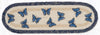 Nature-Inspired Stair Tread – Blue Butterfly Print on Braided Jute