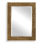 Woven In Time Gold Wall Mirror – 39.75"H Antiqued Gold Leaf Beveled Decorative Mirror by Uttermost