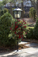 Metal Lantern Post with Wreath Holder – 43.25"H – Decorative Stand – By Melrose