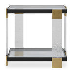 Uttermost 50075 Bendena Modern Side Table with Textured Acrylic Legs and Glass Shelves