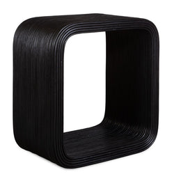 Uttermost 50046 Compton Rattan Side Table – Contemporary Black Woven Cube Accent