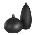 Uttermost Bower Black Porcelain Vases Set of 2 Modern Decorative Accent