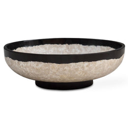 Uttermost 17879 Rastia Neutral Terrazzo Decorative Bowl with Black Coral Resin Rim
