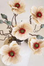 Kalalou Set of 6 Botanica Faux Floral Stem Layered Blooms Yellow Centers French Country 28"H