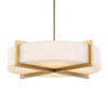 Modern Drum Pendant Light for Dining Room – White Linen & Alabaster