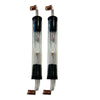Straight Platinum Electrodes for Electrolysis, Pair with Rubber Stoppers
