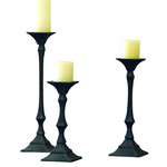 SPI Home Richmond Candleholders Set of 3 – Cast Iron Decorative Holders, 19" Tall, Classic Metal Accent Set