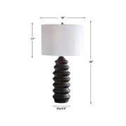 Uttermost Mendocino Lamp – Wood & Nickel Modern Farmhouse Table Lighting