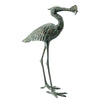 SPI Home Decorative Cast Iron Garden Single Crane Eating Fish Sculpture