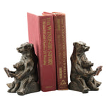 Reading Bear Decor Bookends – Cast Iron Office Shelf Accent 6"H by SPI