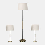 Sagebrook Home 50690-01 Metal, 26"/60" Slim 2-Tone Lamps, Antique/Black Set of 3