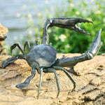 SPI Home Garden Crab Sculpture – 10" Aluminum Coastal Decor with Textured Finish for Patio or Indoor Display