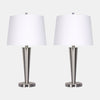 Sagebrook Home 50698-01 Metal, 25", Slim Cone Table Lamps, Nickel Set of 2