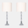 Sagebrook Home 50719-01 Crystal, 25", Cndlstck Table Lamps, Chrme, Set of 2
