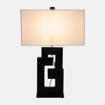 Sagebrook Home 50725 Wood, 27" Geometric Lamp, Black