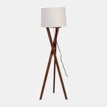 Sagebrook Home 50732 Wood, 55" Cylindrica Floor Lamp, Brown/Off White