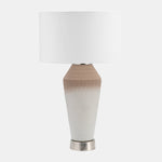 Sagebrook Home 50734 Glass, 25" Classic Table Lamp, Ivory/Beige