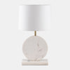 Sagebrook Home 50736 Marble, 25" Round Table Lamp, White/Off White